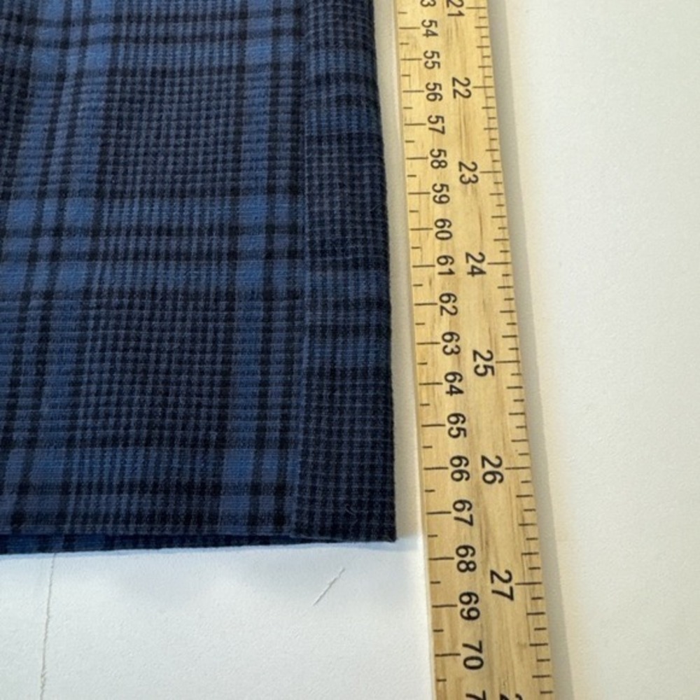 NWT Free Assembly Crop Kick Flare Trouser Women Size 2 Blue Plaid Cotton Stretch - Picture 10 of 15